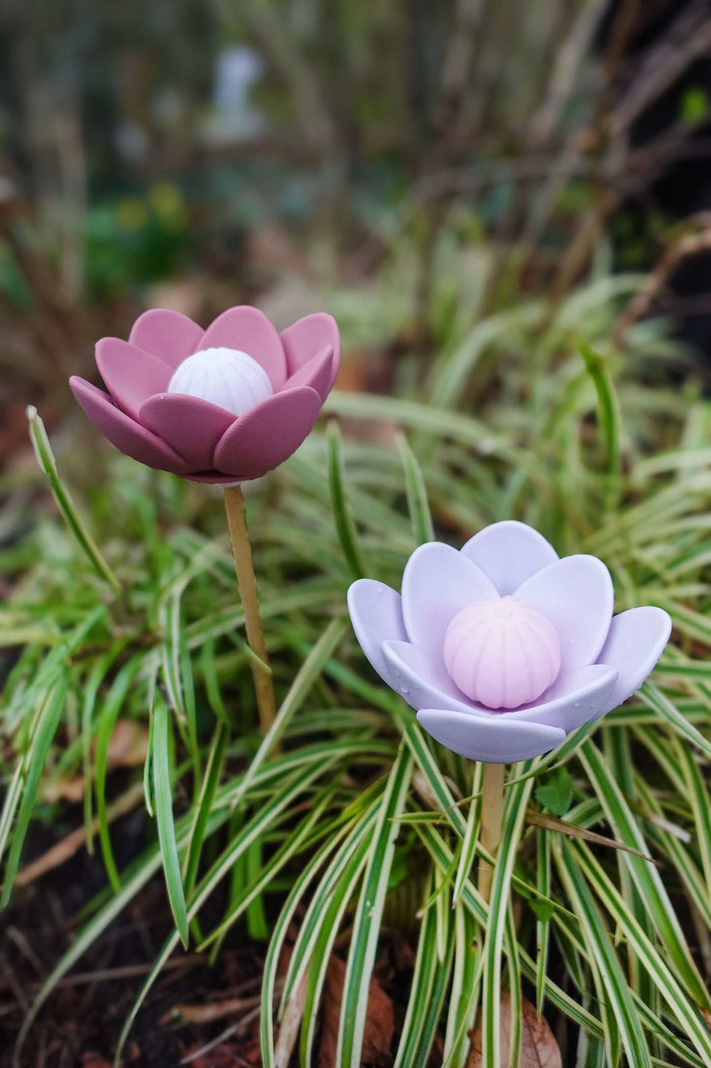 Minimalistische Blumenstecker STL Datei – 3D Druck Blume für Garten, Vogeltränke & Deko