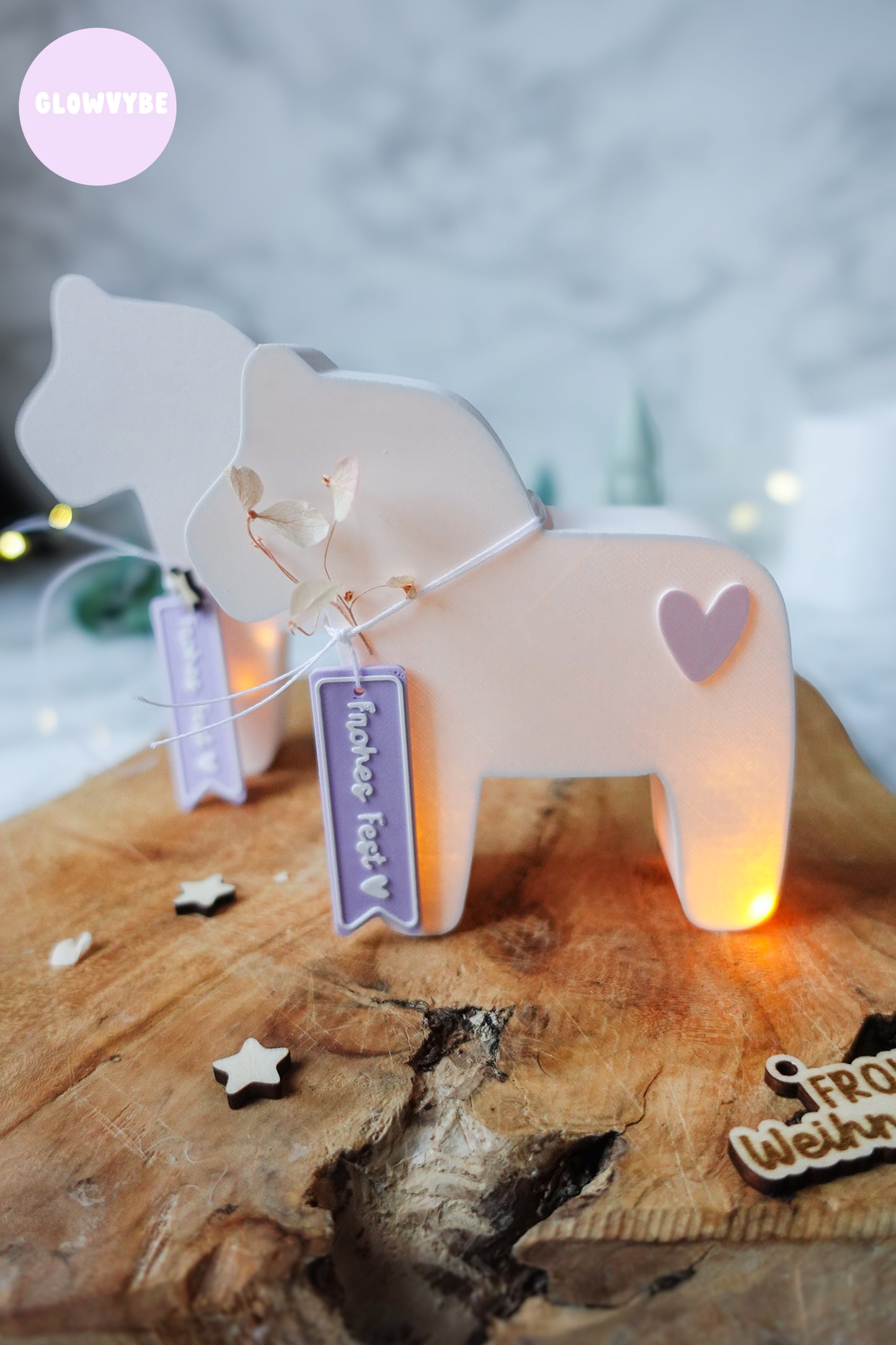 3D Druckdatei Dala Pferd Weihnachten Lichtbox – STL & 3MF mit Herz & Bonus