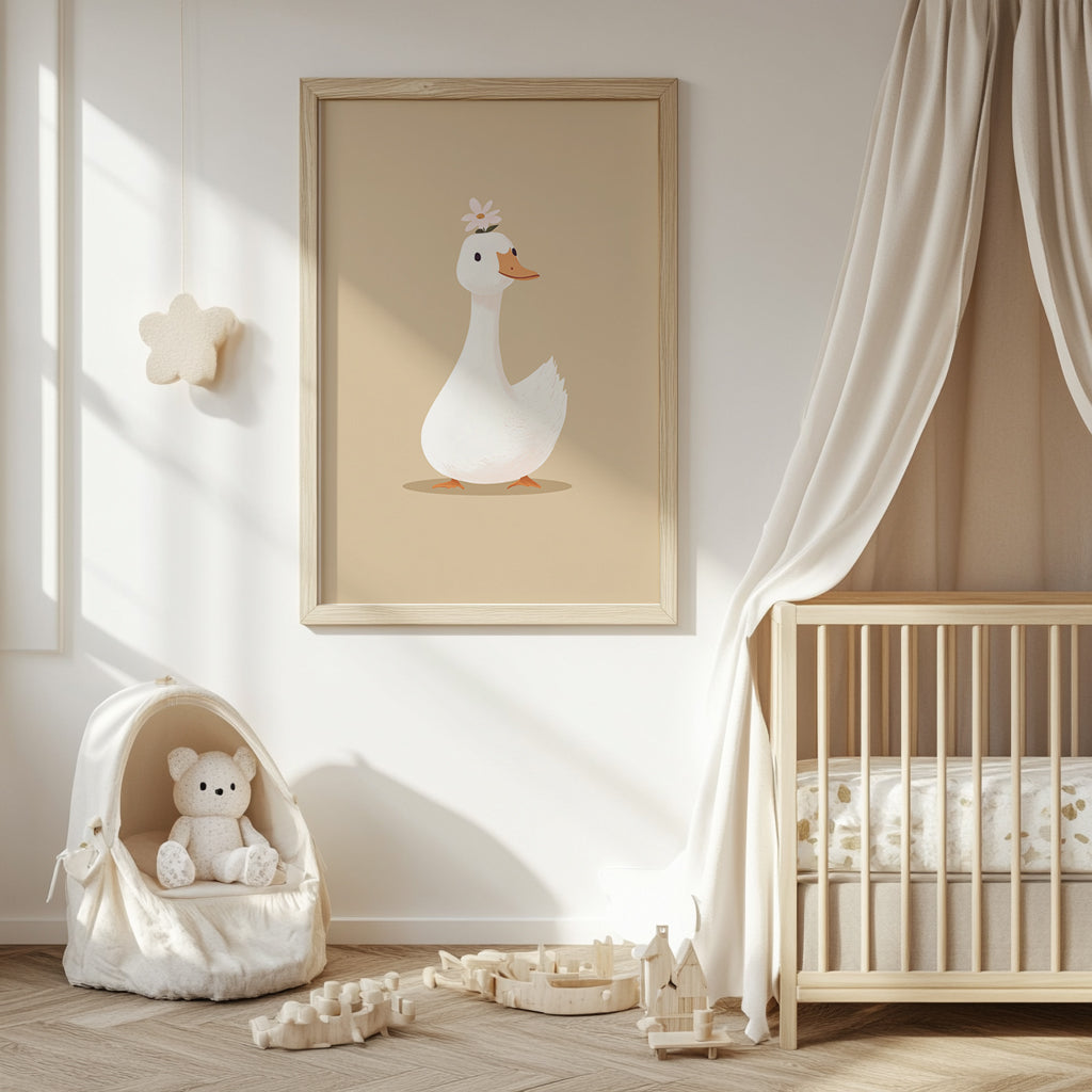 Gans Wandbild Poster Kinderzimmer gelb