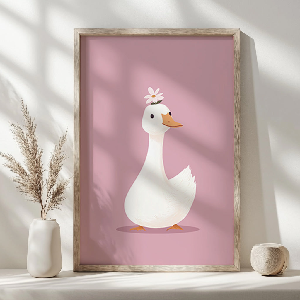 Gans Wandbild Poster Kinderzimmer rosa