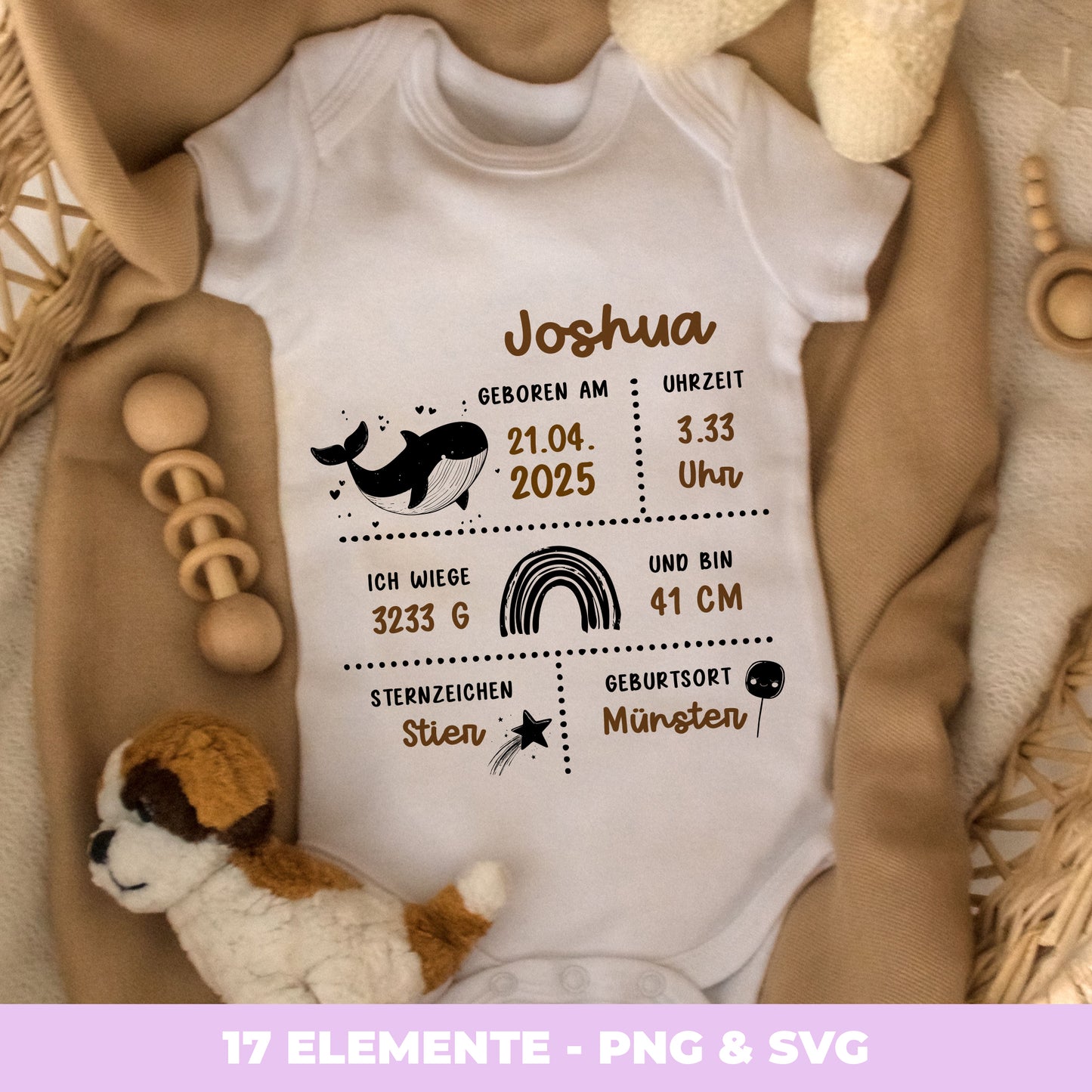 XL Laserdatei Geburtstafel / Geburtposter