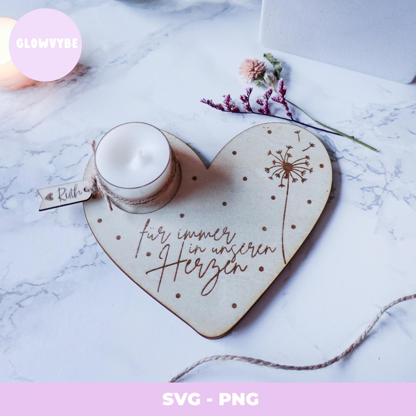 Trauer Teelichthalter Laserdatei, Kerzenhalter