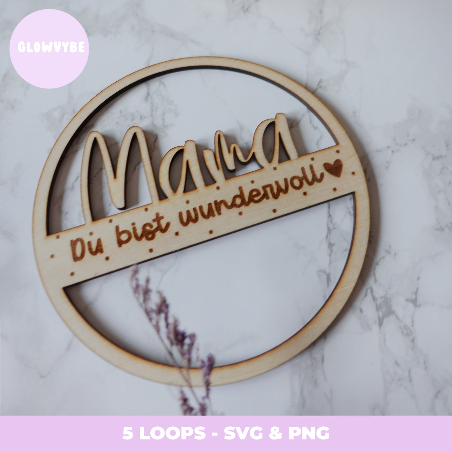 Muttertag SVG Laserdatei Schriftzug Mama