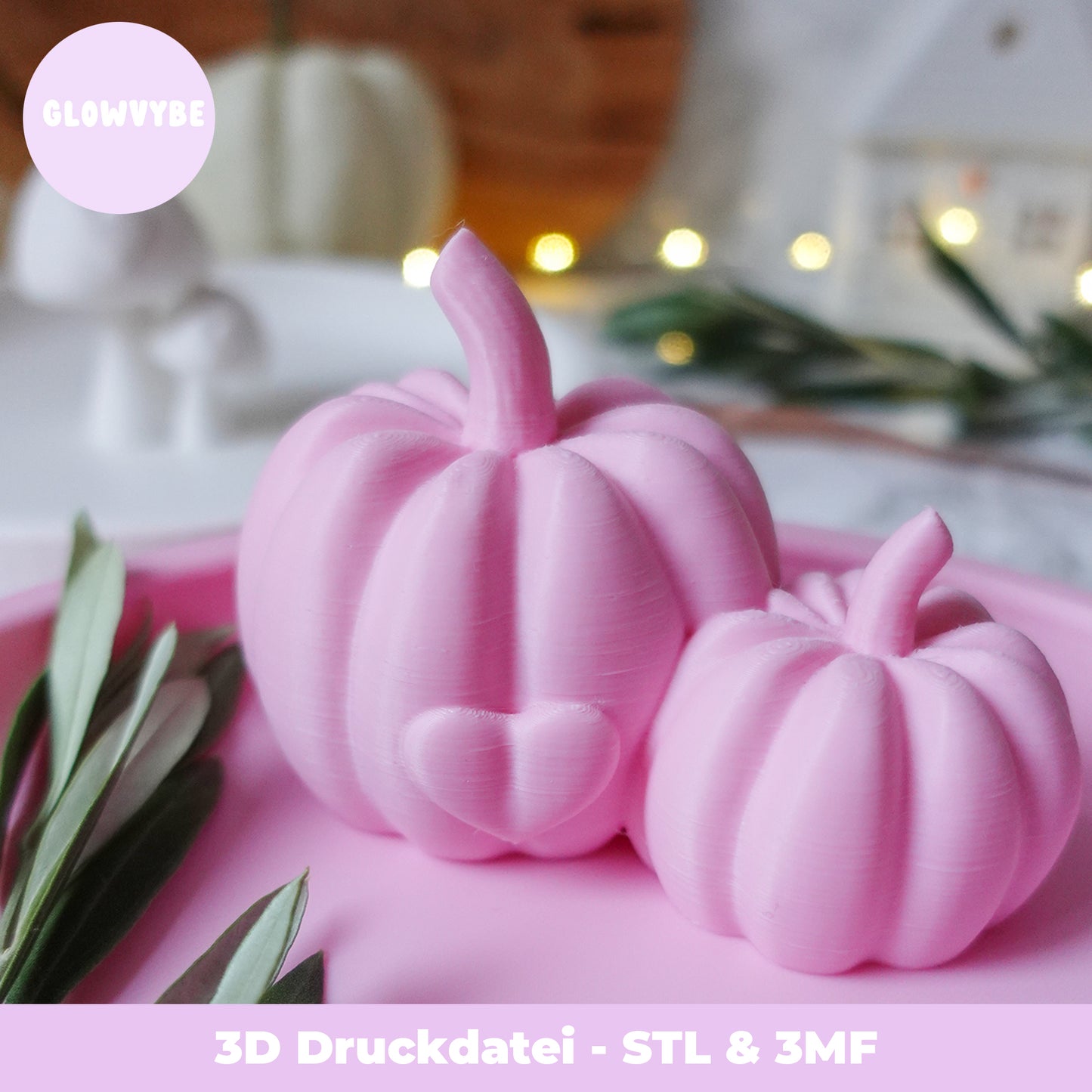 Herbstteller mit Kürbis & Herz – 3D Druckdatei (STL & 3MF)