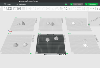 Plissee Anhänger – 6er Set | STL & 3MF 3D-Druckdateien