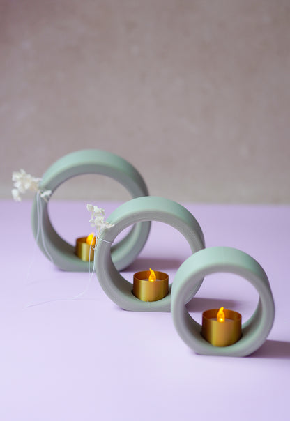 NYVA Halo – Minimalistischer Kerzenring Windlicht für LED-Teelichter | STL & 3MF Datei für den 3D-Druck