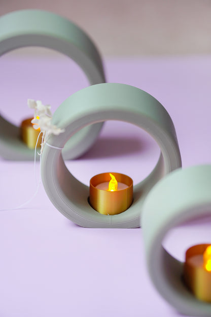 NYVA Halo – Minimalistischer Kerzenring Windlicht für LED-Teelichter | STL & 3MF Datei für den 3D-Druck