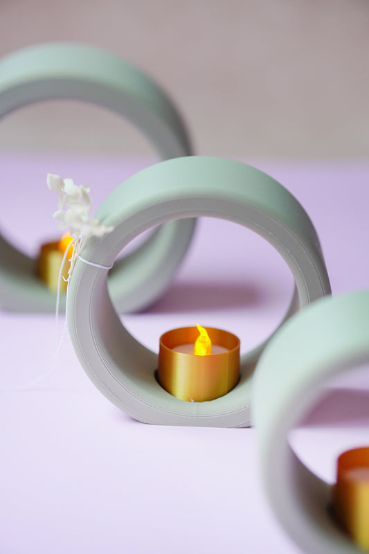 NYVA Halo – Minimalistischer Kerzenring Windlicht für LED-Teelichter | STL & 3MF Datei für den 3D-Druck