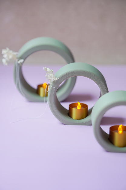 NYVA Halo – Minimalistischer Kerzenring Windlicht für LED-Teelichter | STL & 3MF Datei für den 3D-Druck