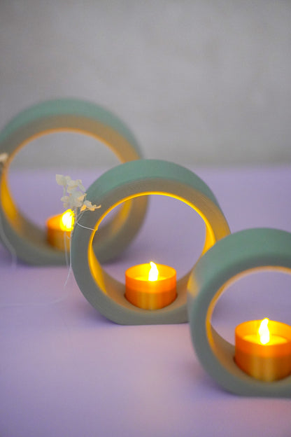 NYVA Halo – Minimalistischer Kerzenring Windlicht für LED-Teelichter | STL & 3MF Datei für den 3D-Druck