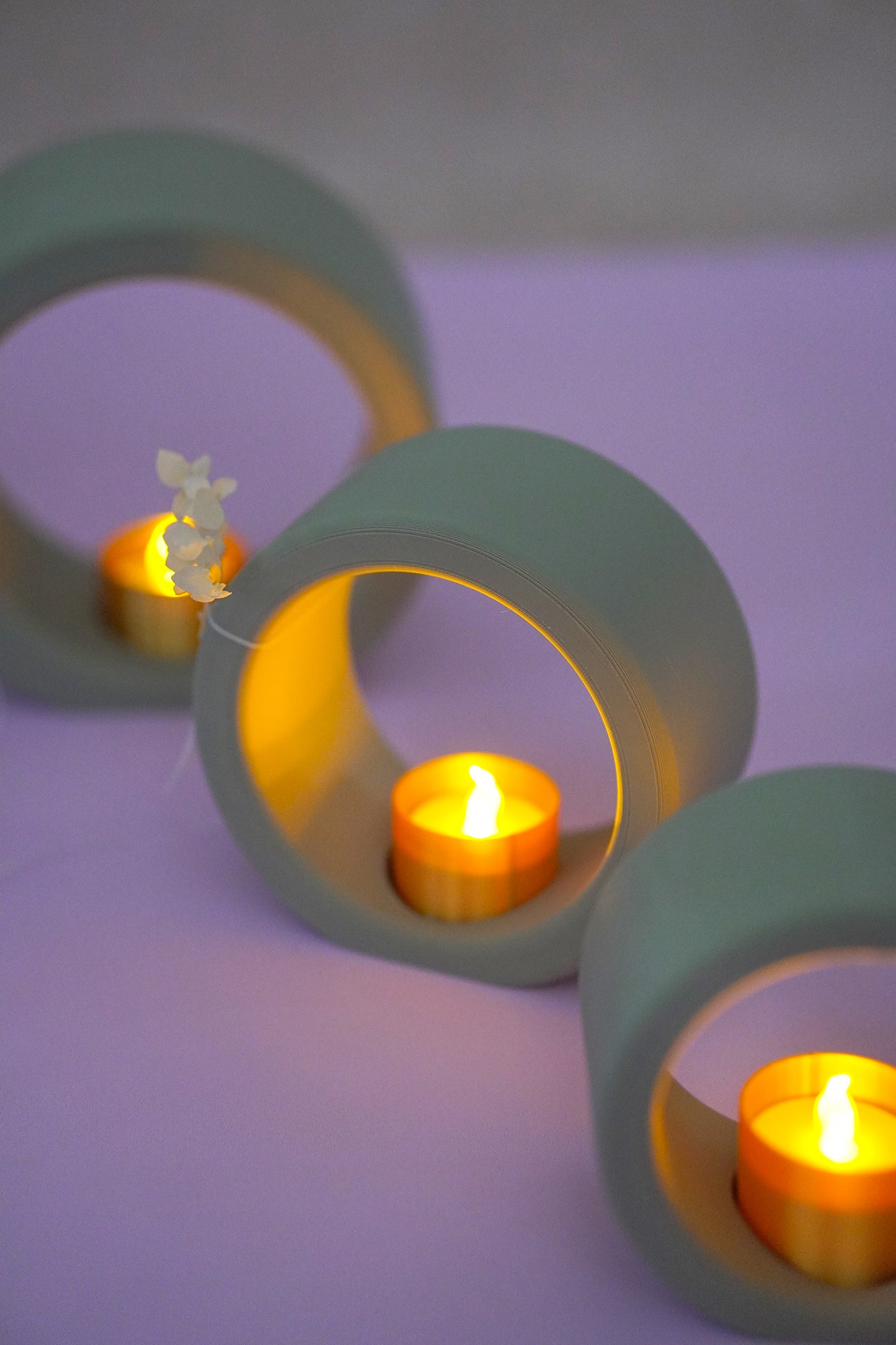 NYVA Halo – Minimalistischer Kerzenring Windlicht für LED-Teelichter | STL & 3MF Datei für den 3D-Druck