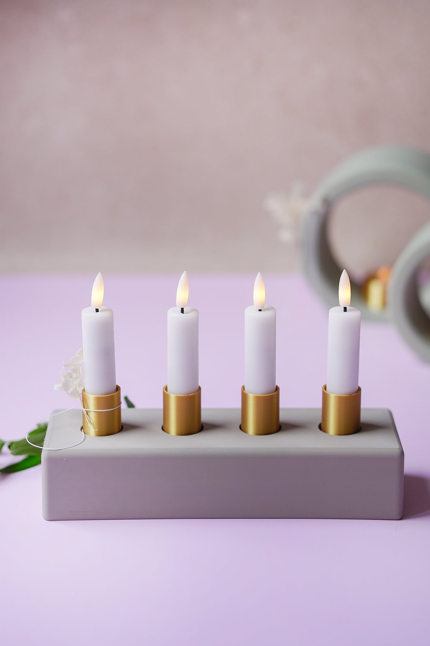 NYVA Line – Minimalistischer Adventskranz & Kerzenhalter | STL & 3MF Datei für den 3D-Druck