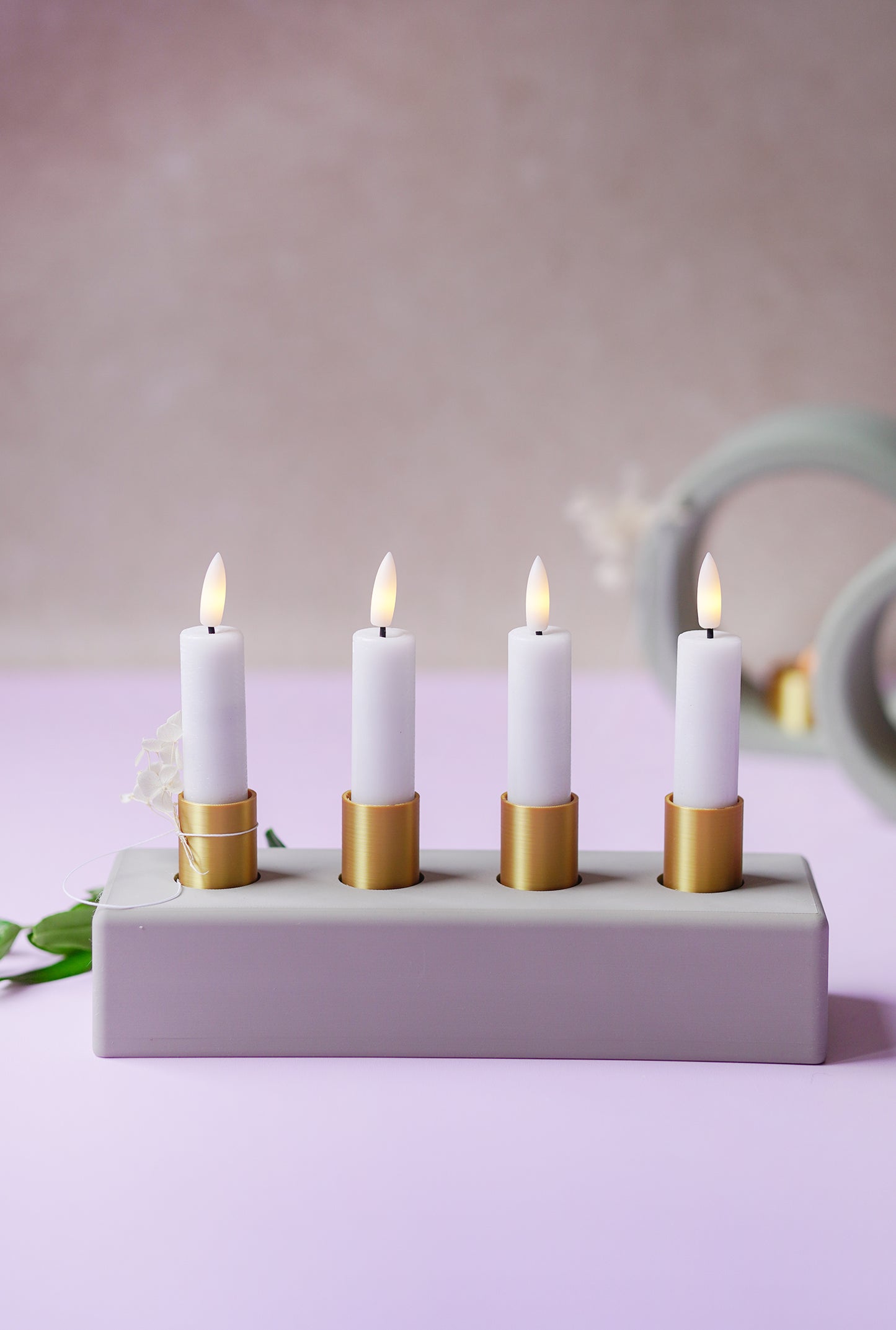NYVA Line – Minimalistischer Adventskranz & Kerzenhalter | STL & 3MF Datei für den 3D-Druck