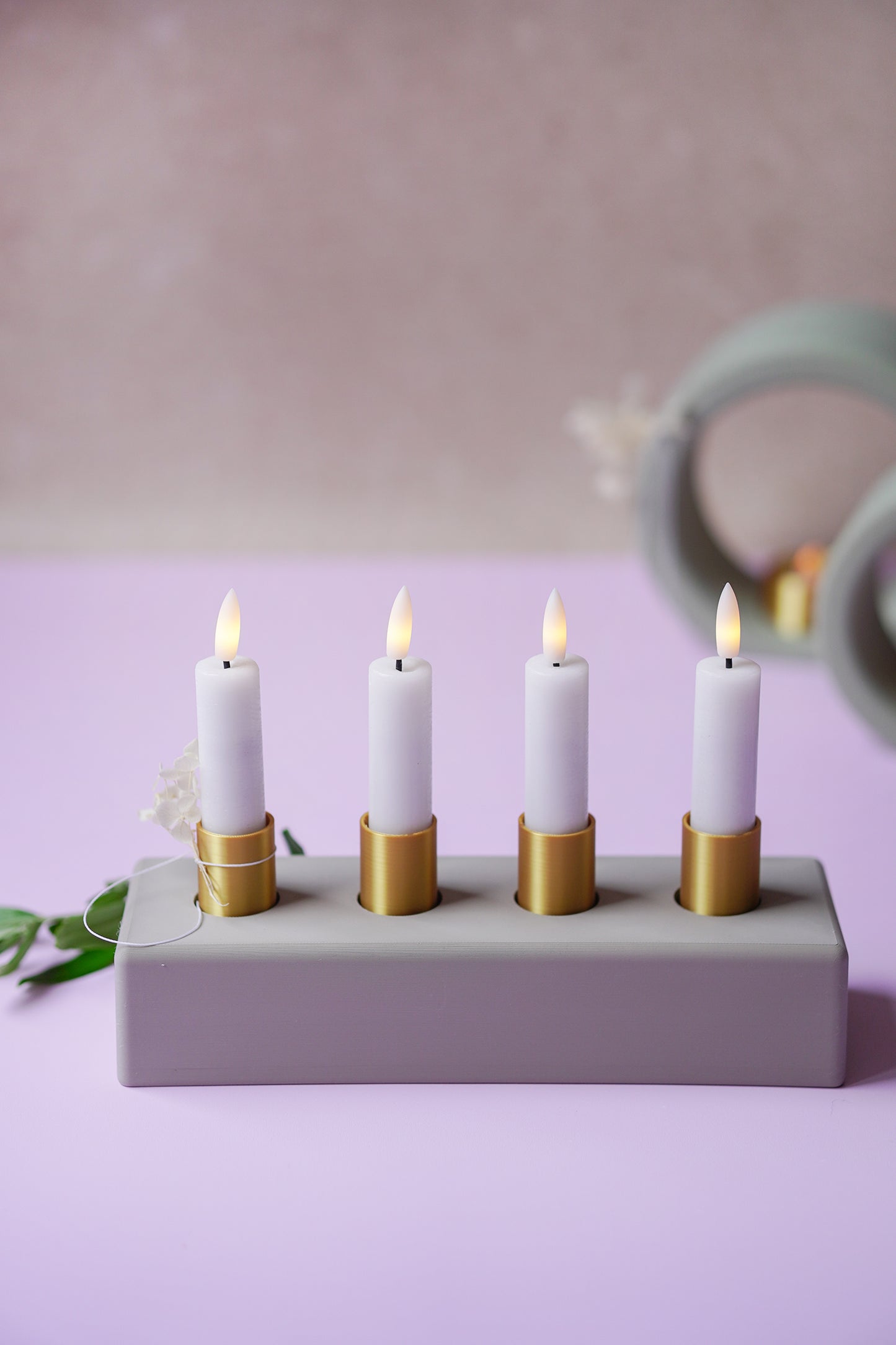 NYVA Line – Minimalistischer Adventskranz & Kerzenhalter | STL & 3MF Datei für den 3D-Druck