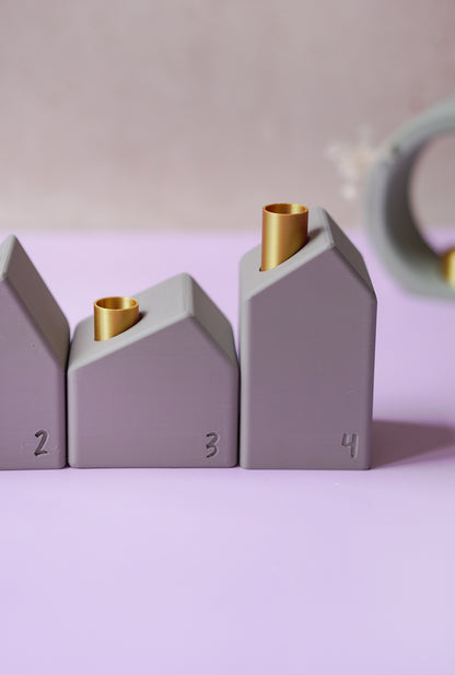 NYVA Haven – Minimalistischer Adventskranz in Hausform | STL & 3MF Datei für den 3D-Druck