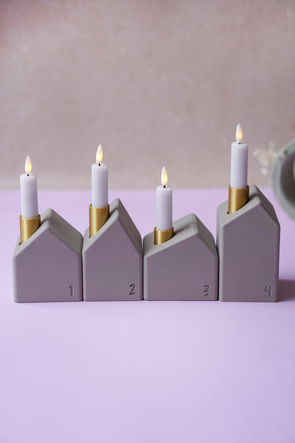 NYVA Haven – Minimalistischer Adventskranz in Hausform | STL & 3MF Datei für den 3D-Druck