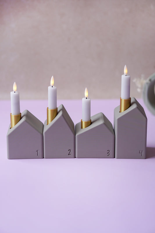 NYVA Haven – Minimalistischer Adventskranz in Hausform | STL & 3MF Datei für den 3D-Druck