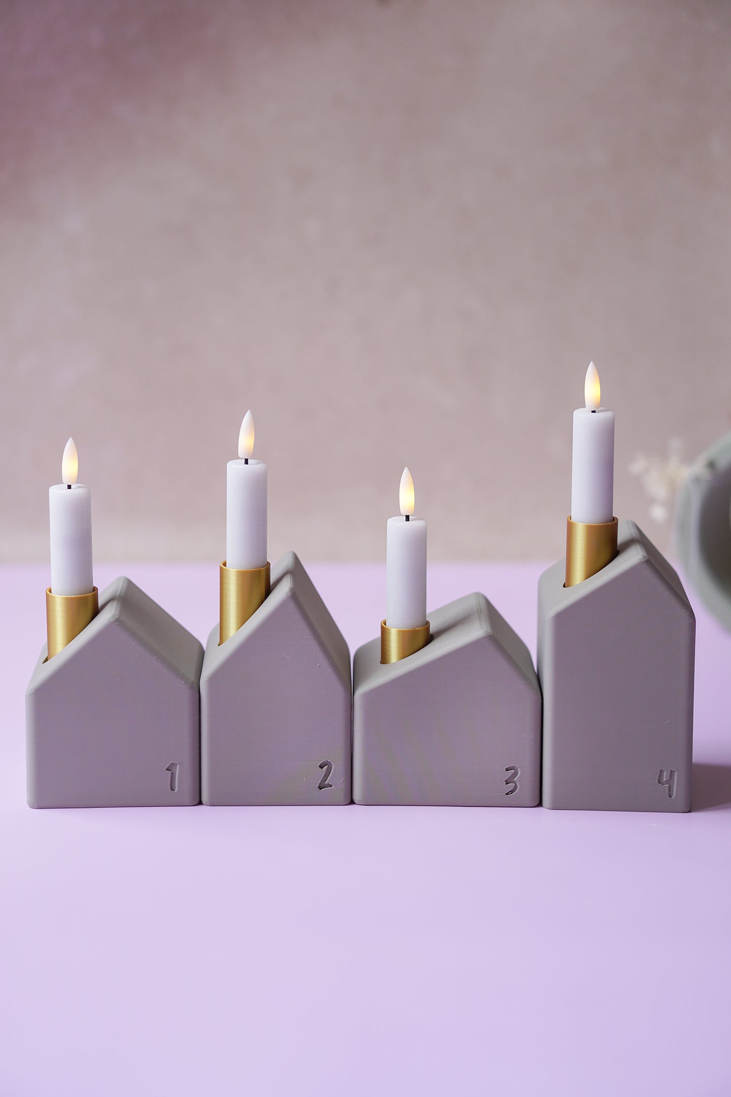 NYVA Haven – Minimalistischer Adventskranz in Hausform | STL & 3MF Datei für den 3D-Druck