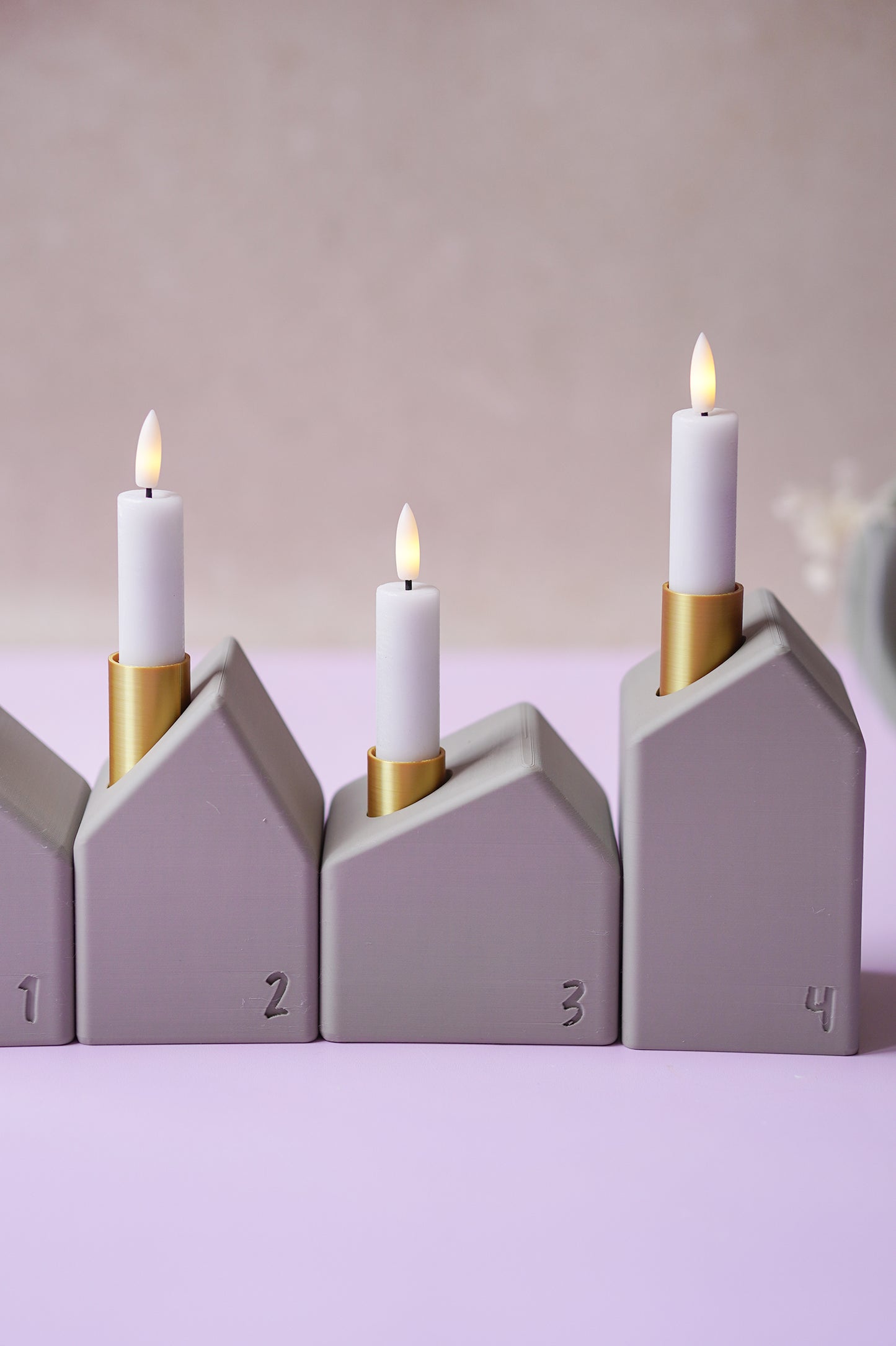 NYVA Haven – Minimalistischer Adventskranz in Hausform | STL & 3MF Datei für den 3D-Druck