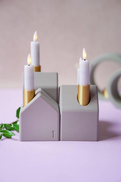NYVA Haven – Minimalistischer Adventskranz in Hausform | STL & 3MF Datei für den 3D-Druck