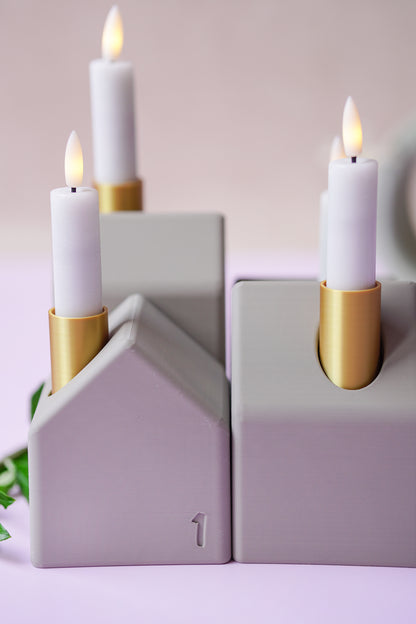 NYVA Haven – Minimalistischer Adventskranz in Hausform | STL & 3MF Datei für den 3D-Druck