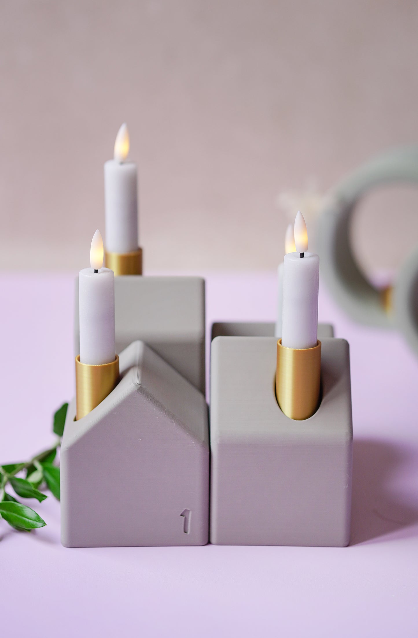 NYVA Haven – Minimalistischer Adventskranz in Hausform | STL & 3MF Datei für den 3D-Druck