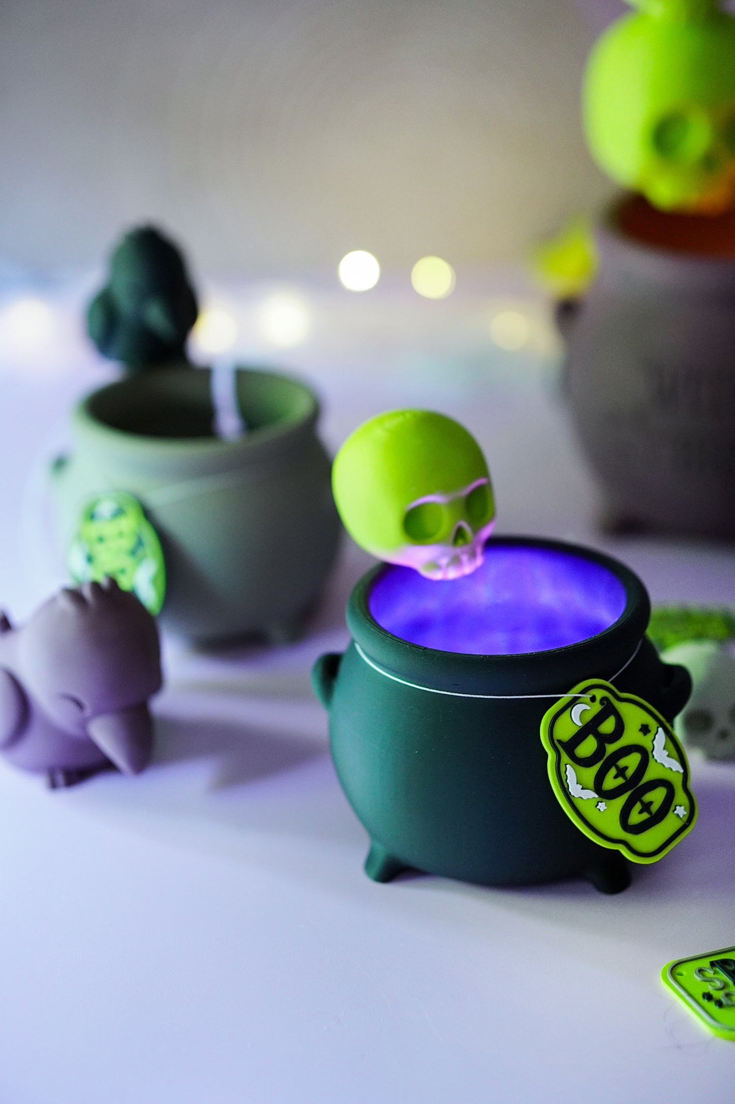 Morva Hexenkessel – Modulares Halloween Deko-Set | STL & 3MF für Vernebler, Windlicht & Schale