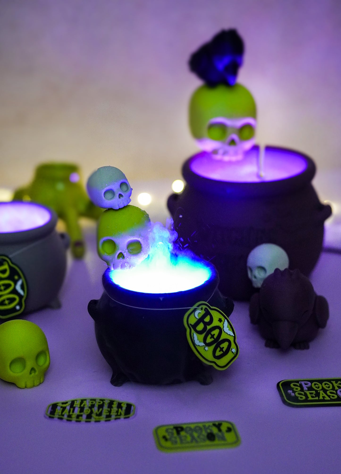Morva Hexenkessel – Modulares Halloween Deko-Set | STL & 3MF für Vernebler, Windlicht & Schale