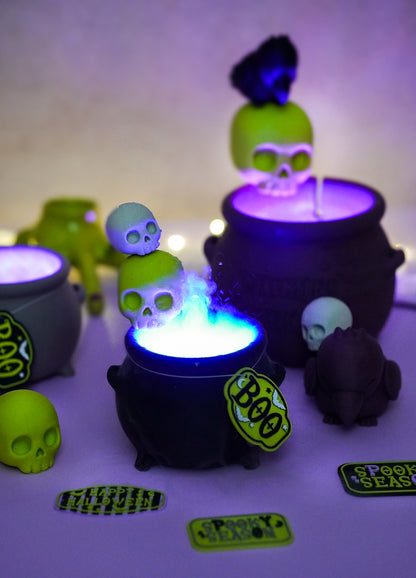Morva Hexenkessel – Modulares Halloween Deko-Set | STL & 3MF für Vernebler, Windlicht & Schale