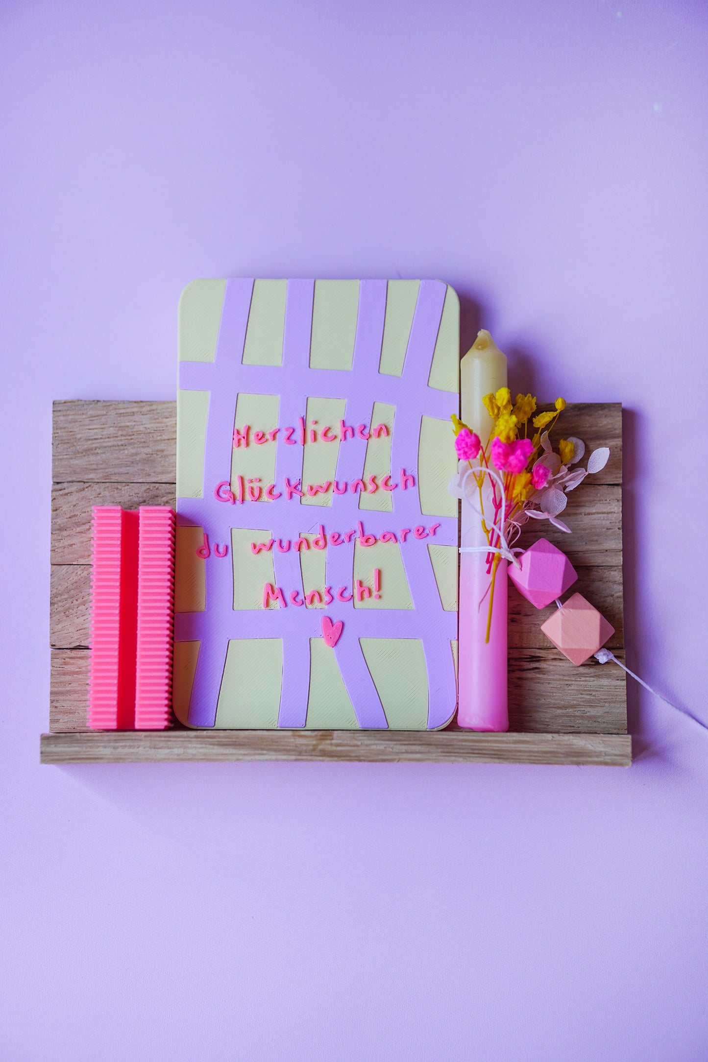3D Glückwunschkarte mit Sockel (STL & 3MF) – Moderne Grußkarte zum Selberdrucken