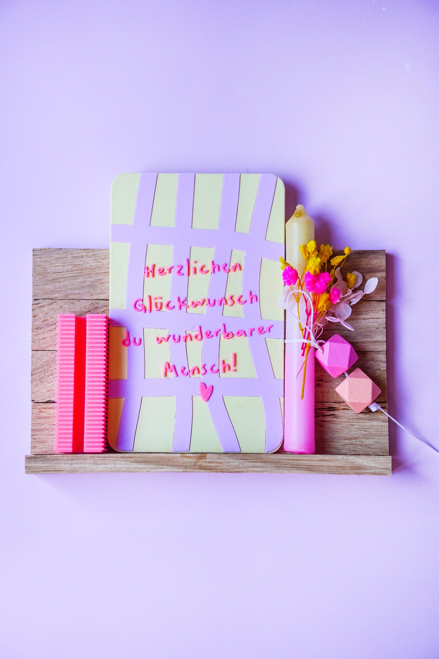 3D Glückwunschkarte mit Sockel (STL & 3MF) – Moderne Grußkarte zum Selberdrucken