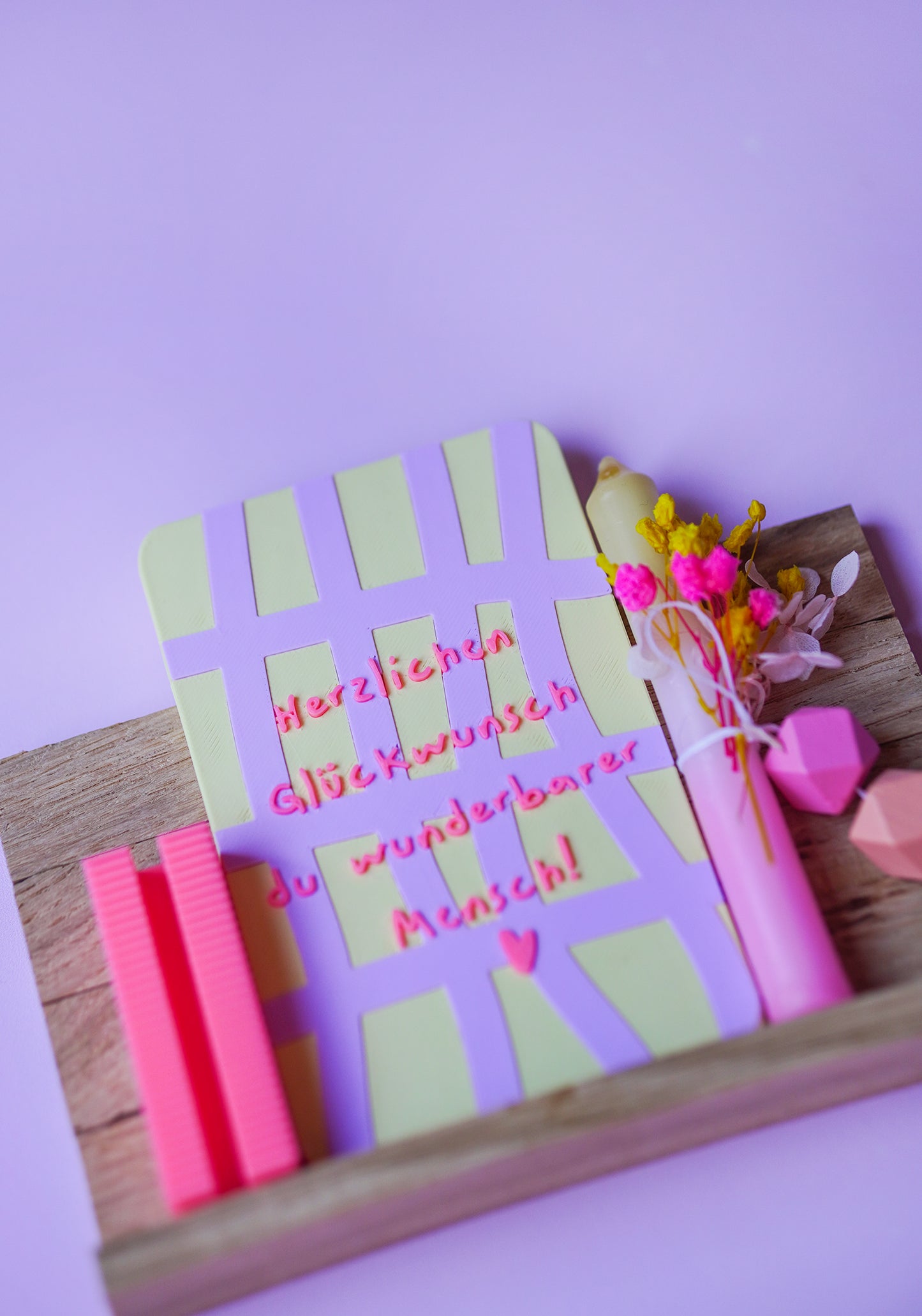3D Glückwunschkarte mit Sockel (STL & 3MF) – Moderne Grußkarte zum Selberdrucken