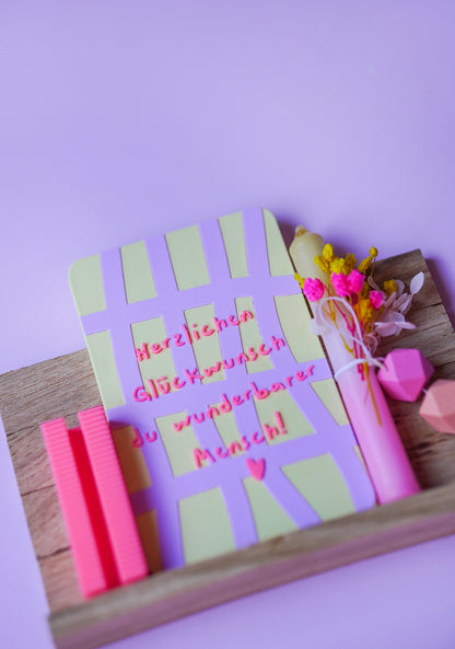 3D Glückwunschkarte mit Sockel (STL & 3MF) – Moderne Grußkarte zum Selberdrucken
