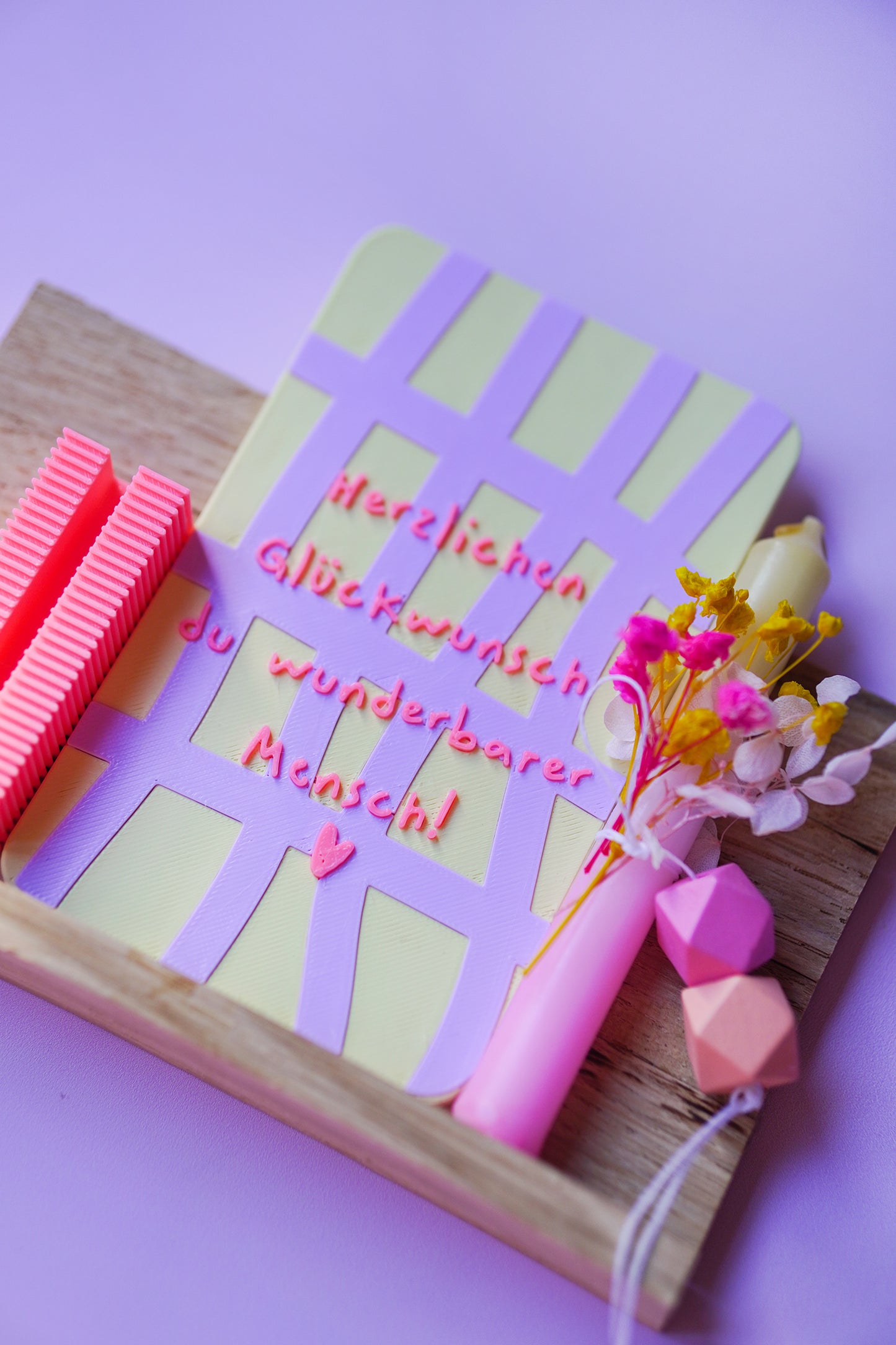 3D Glückwunschkarte mit Sockel (STL & 3MF) – Moderne Grußkarte zum Selberdrucken