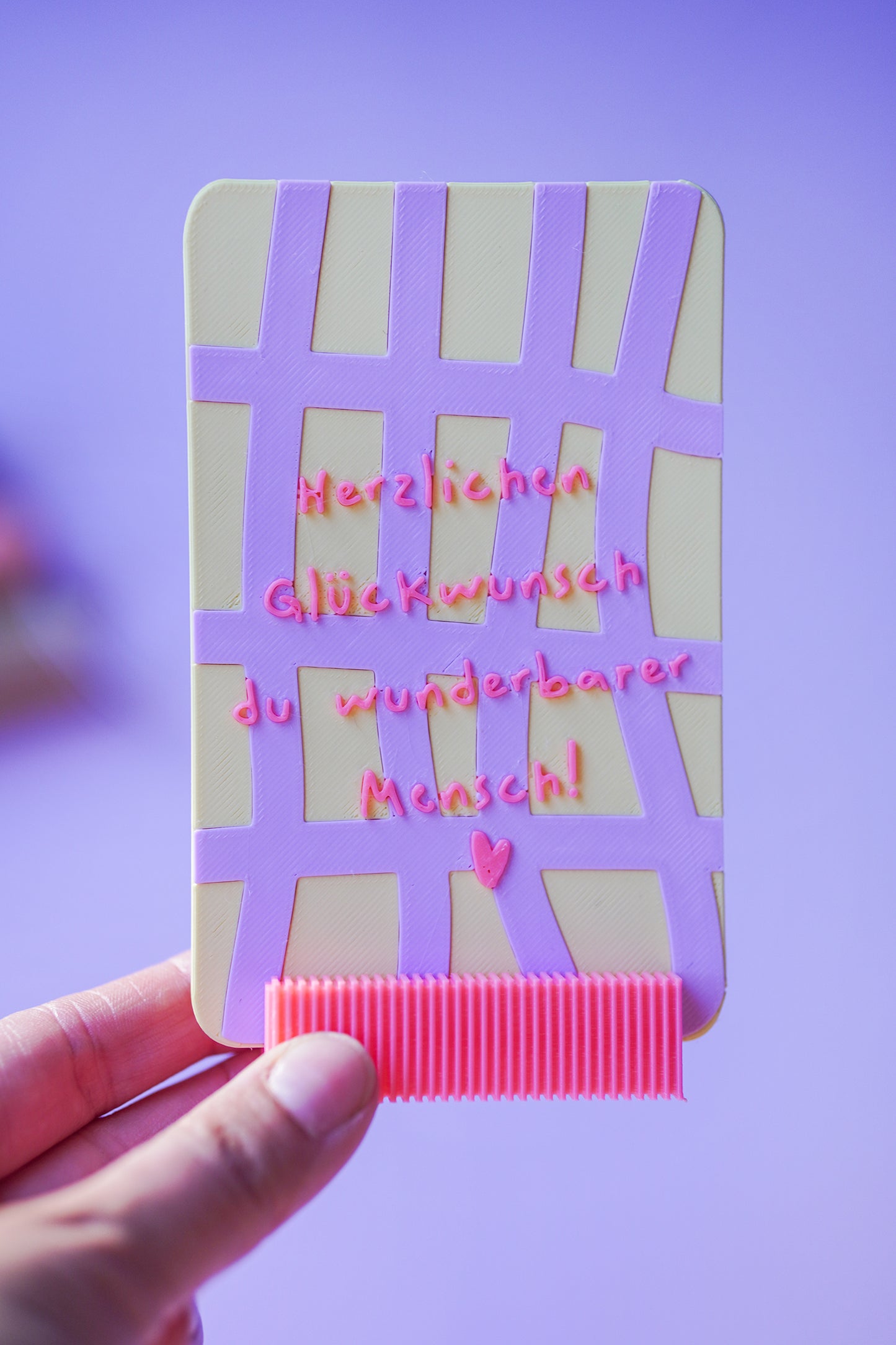 3D Glückwunschkarte mit Sockel (STL & 3MF) – Moderne Grußkarte zum Selberdrucken