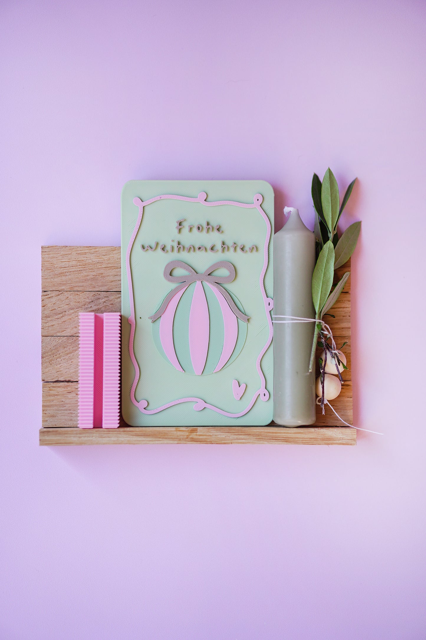 Frohe Weihnachten Glowcard – moderne Weihnachtskarte als 3D-Druckdatei | STL & 3MF