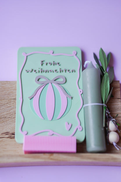 Frohe Weihnachten Glowcard – moderne Weihnachtskarte als 3D-Druckdatei | STL & 3MF