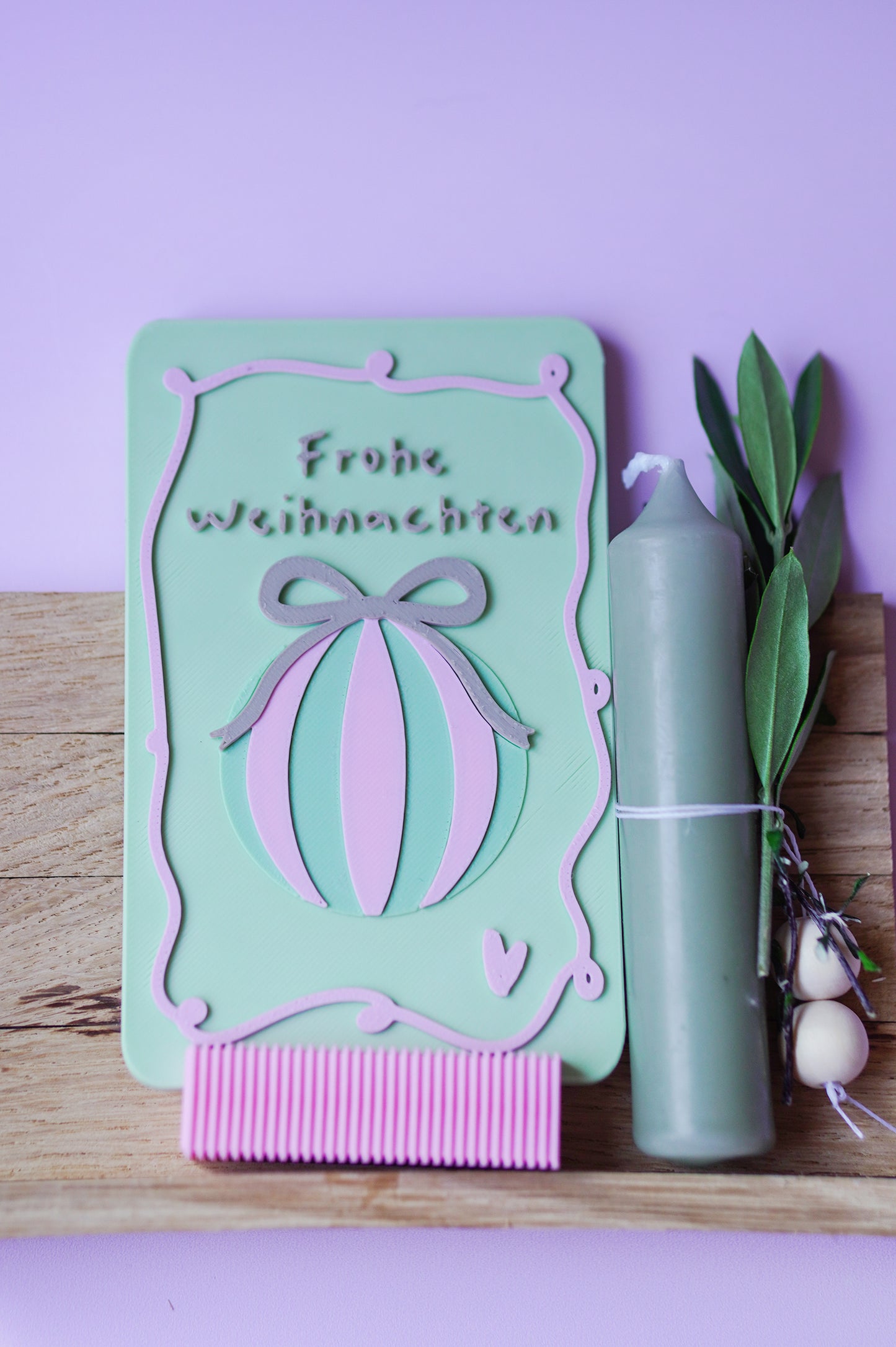 Frohe Weihnachten Glowcard – moderne Weihnachtskarte als 3D-Druckdatei | STL & 3MF