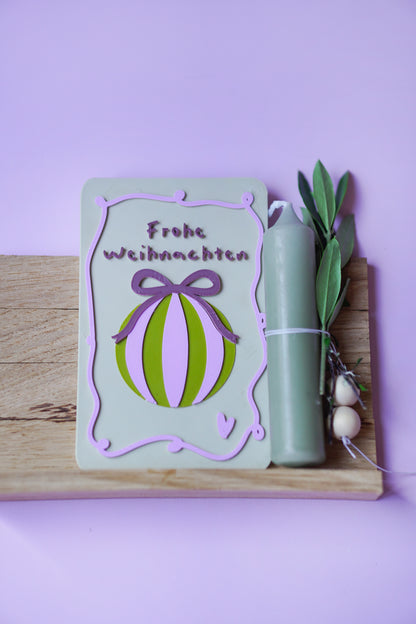 Frohe Weihnachten Glowcard – moderne Weihnachtskarte als 3D-Druckdatei | STL & 3MF
