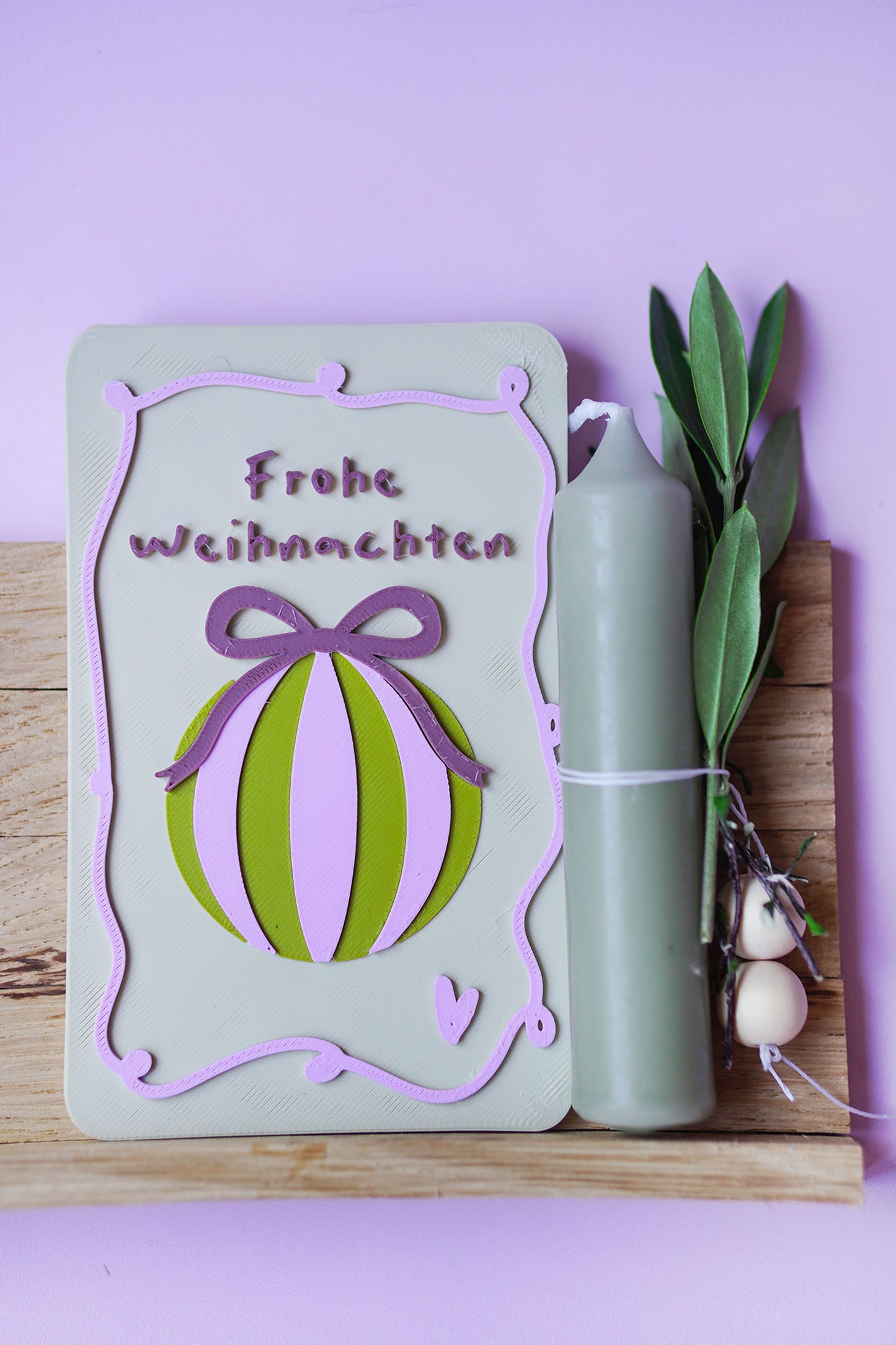 Frohe Weihnachten Glowcard – moderne Weihnachtskarte als 3D-Druckdatei | STL & 3MF