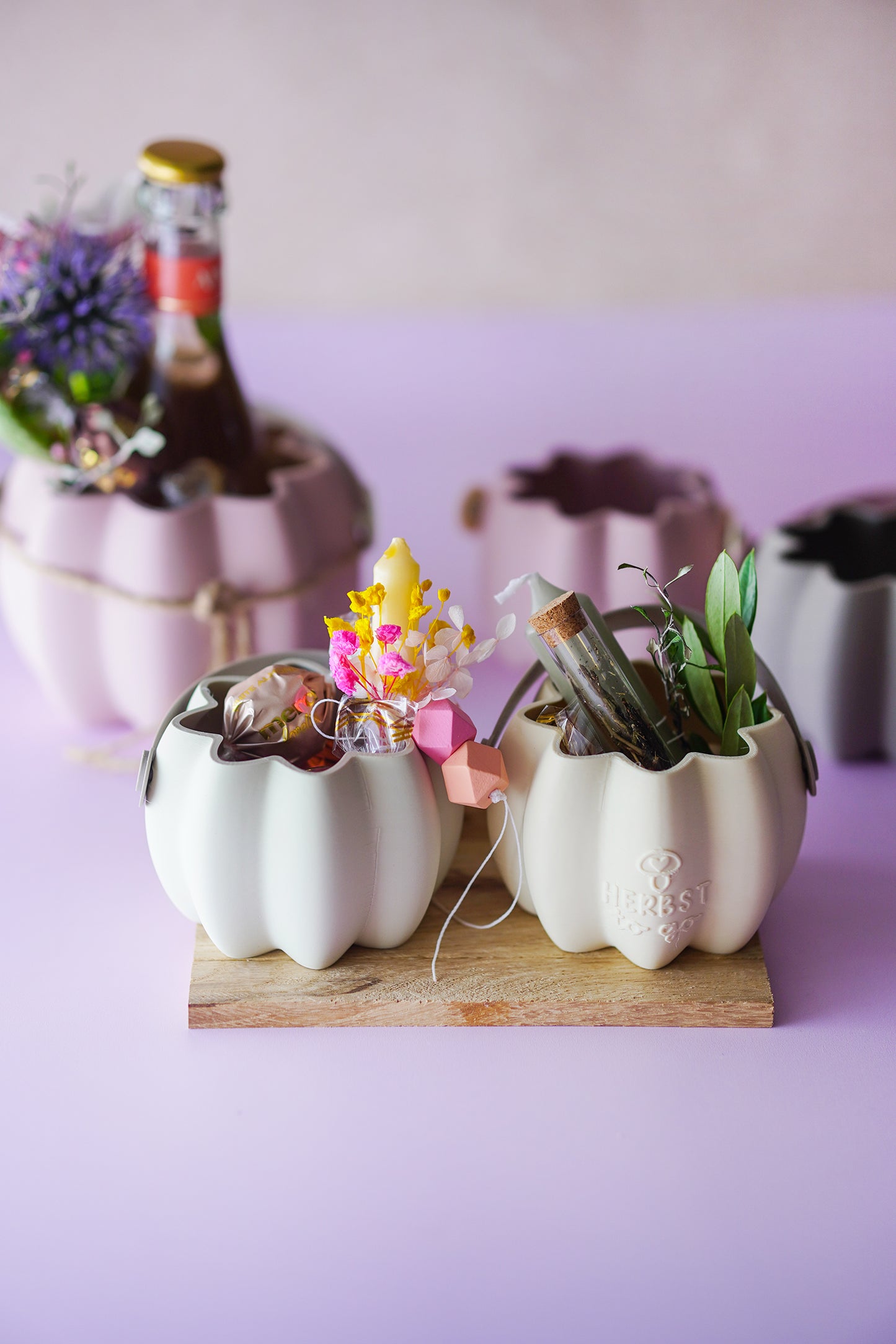 Kürbis Geschenk Korb STL – Wiederverwendbare Geschenkverpackung für Geldgeschenke, Gutscheine & Herbstdeko | 3D-Druck Datei