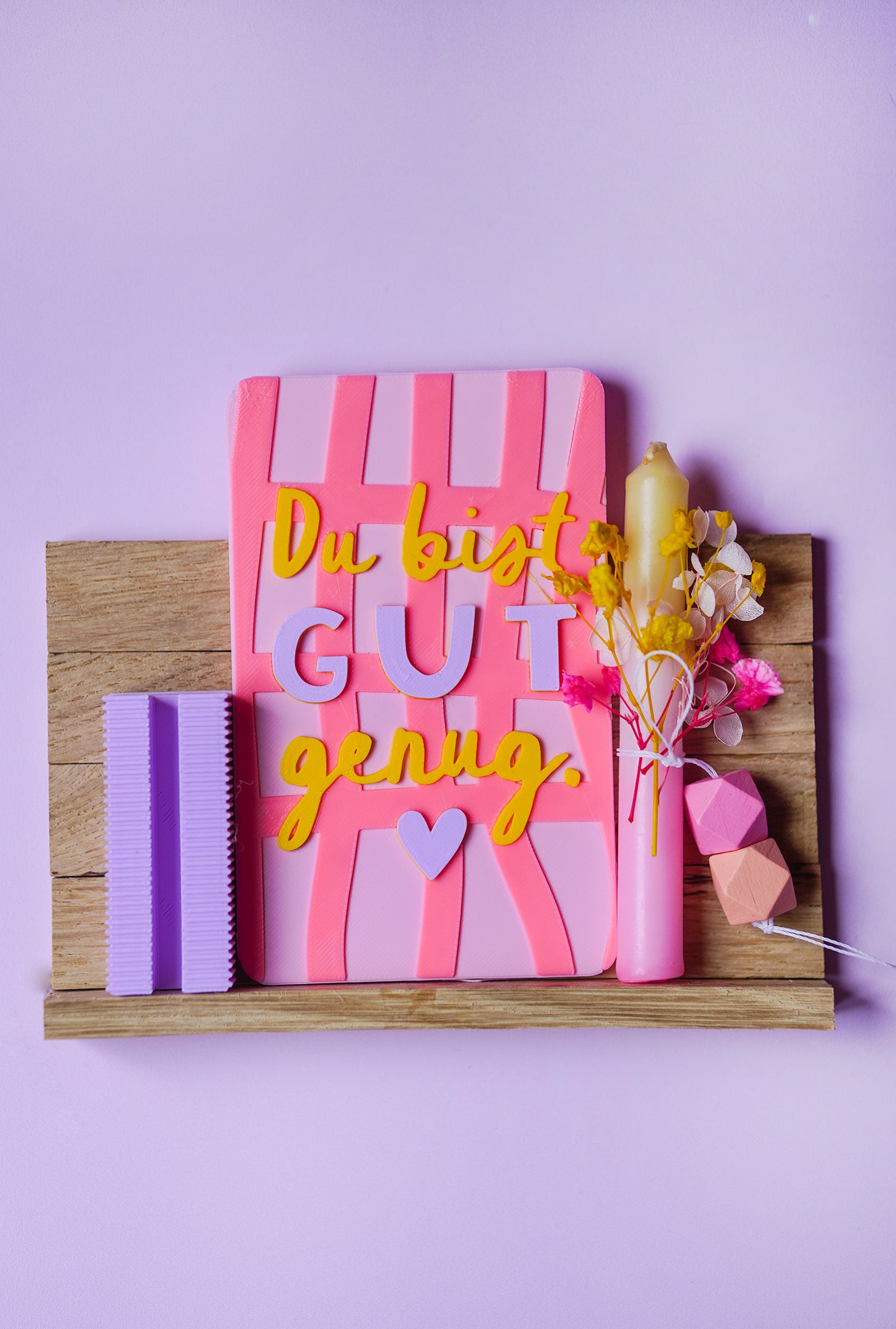Glowcard „Du bist gut genug“ – STL & 3MF Datei für den 3D-Druck | Digitaler Download