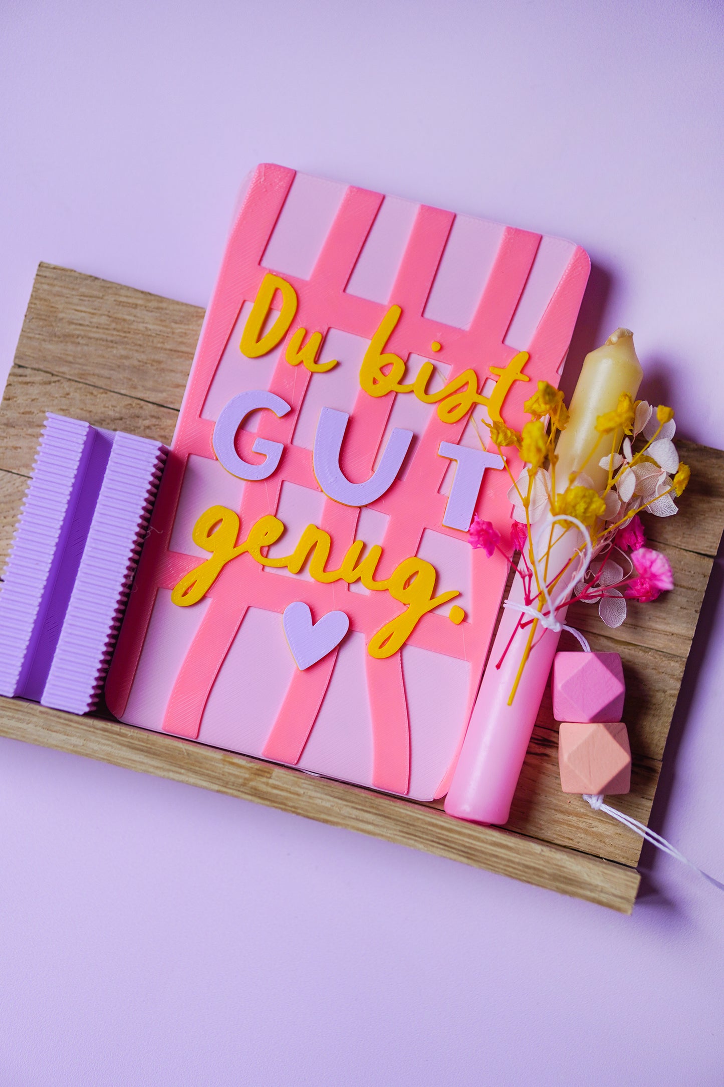 Glowcard „Du bist gut genug“ – STL & 3MF Datei für den 3D-Druck | Digitaler Download