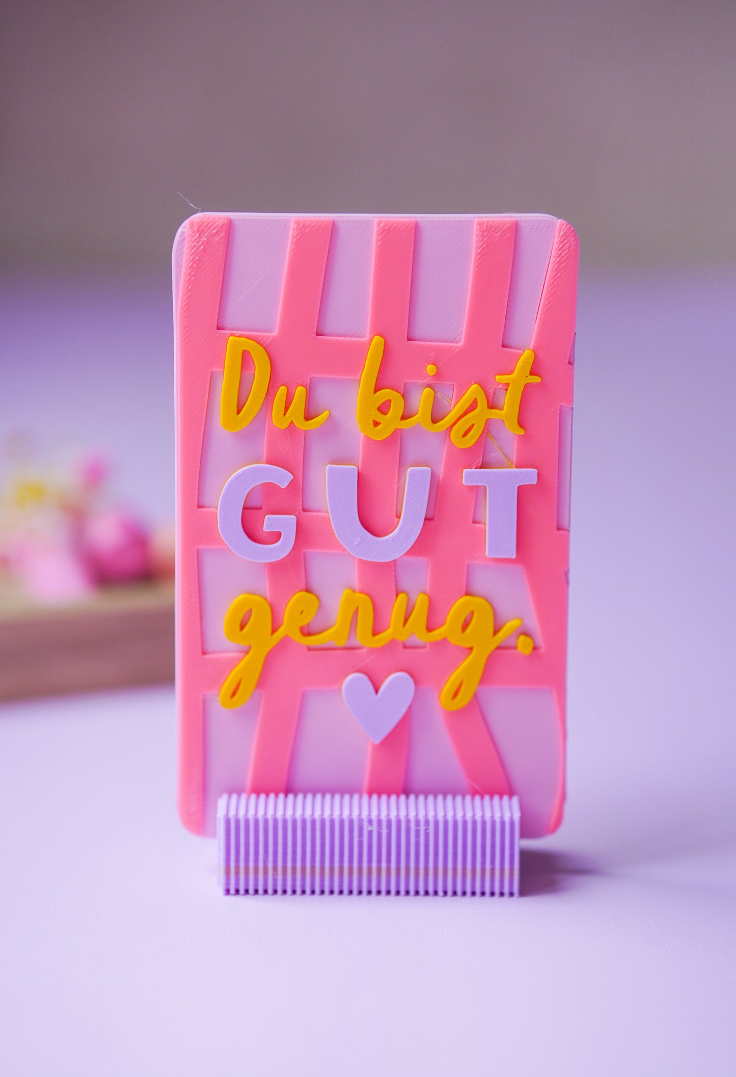 Glowcard „Du bist gut genug“ – STL & 3MF Datei für den 3D-Druck | Digitaler Download