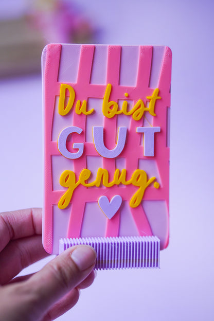 Glowcard „Du bist gut genug“ – STL & 3MF Datei für den 3D-Druck | Digitaler Download