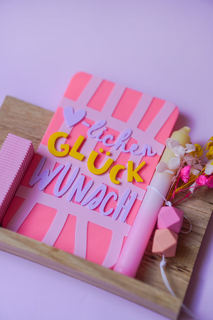 Herzlichen Glückwunsch Glowcard – 3D Druckdatei für besondere Glückwünsche