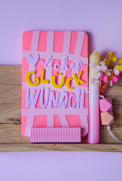 Herzlichen Glückwunsch Glowcard – 3D Druckdatei für besondere Glückwünsche