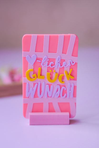 Herzlichen Glückwunsch Glowcard – 3D Druckdatei für besondere Glückwünsche