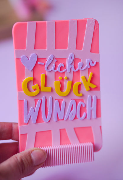 Herzlichen Glückwunsch Glowcard – 3D Druckdatei für besondere Glückwünsche