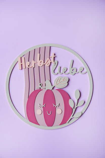 Herbstliebe Loop – moderne Herbstdeko als 3D-Druckdatei 3MF & STL Kranz
